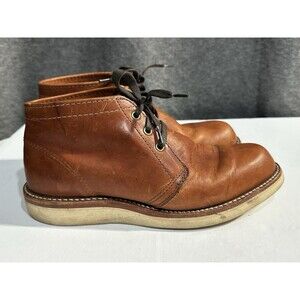 Chippewa Chukka Boots 5025 Tan Leather Vibram Soles Made in USA Mens 8 E